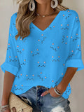 Women'S Cat Printed Waffle T-Shirt