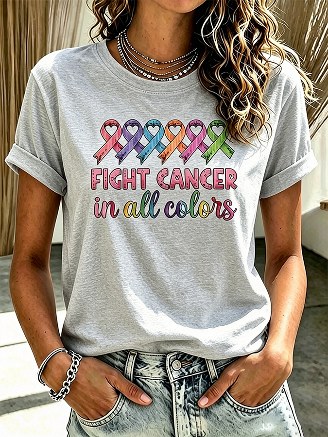 Women'S Casual All Cancer Fight T-Shirt