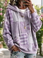 Women's Geometric Art Flower Hoodie