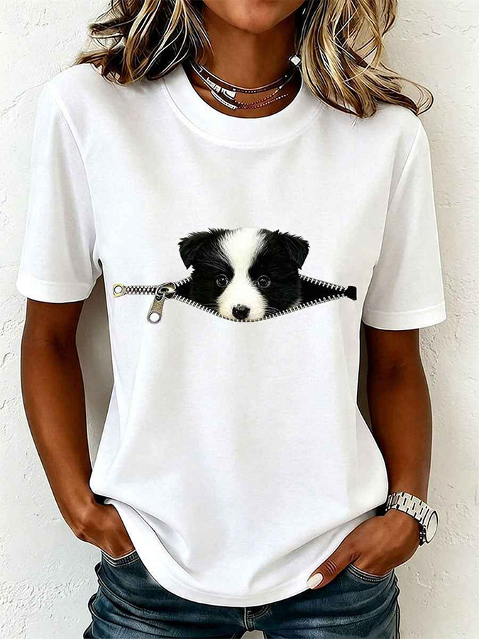 Women'S Paw Printed T-Shirt