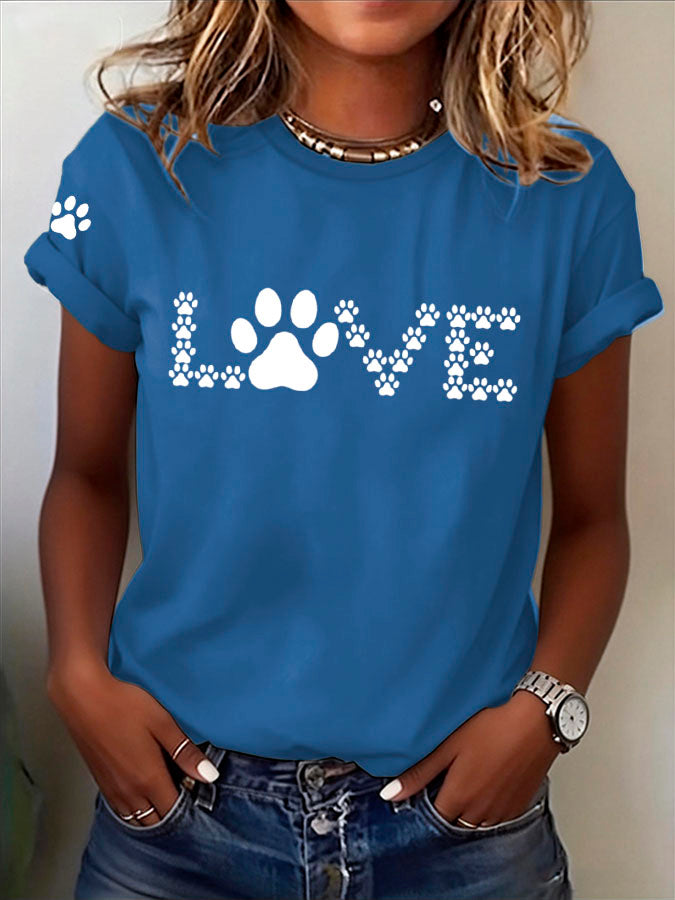 Women'S Paw Printed T-Shirt