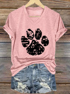 Women'S Dog Paw Print T-shirt