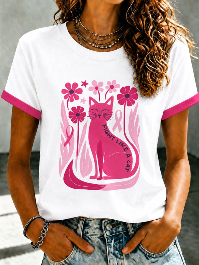 Women's Breast Cancer Awareness  Print T-shirt