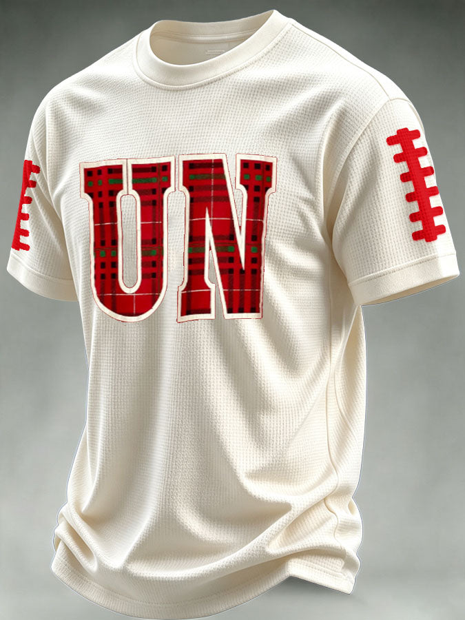 Men'S Football Print Waffle T-Shirt