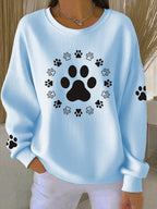 Women's Dog Paw Print Casual Sweatshirt
