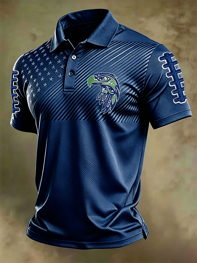 Men'S Retro Football Polo Shirt