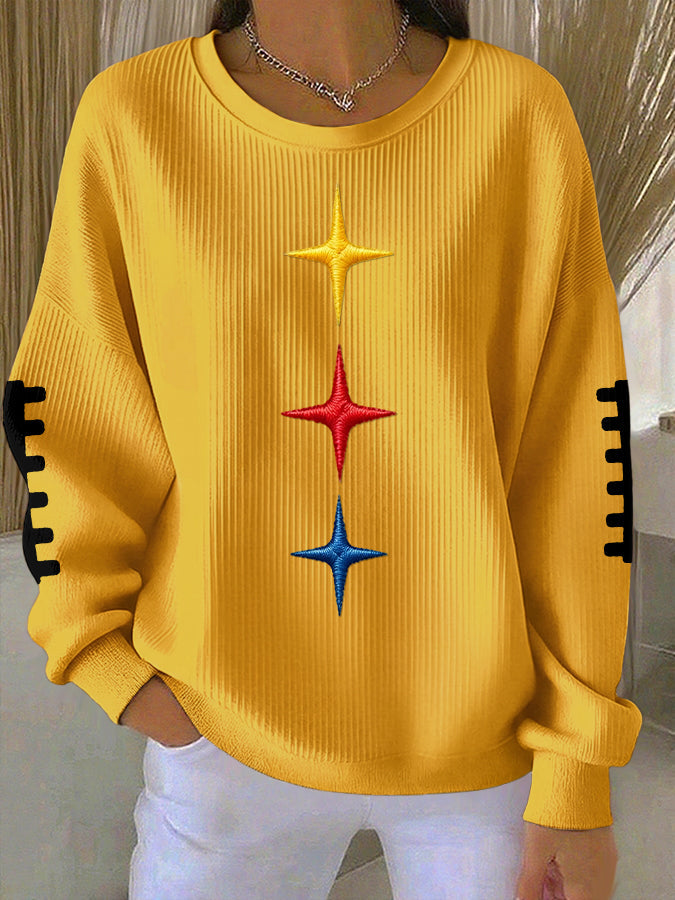 Women'S Football Print Casual Sweatshirt