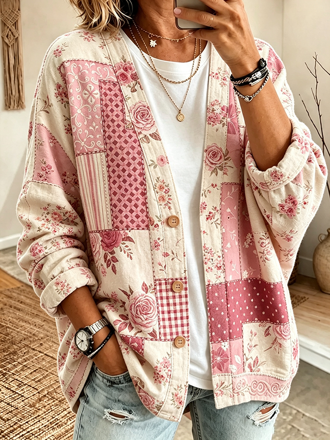 Women'S Leisure Breast Cancer Knitting Cardigan