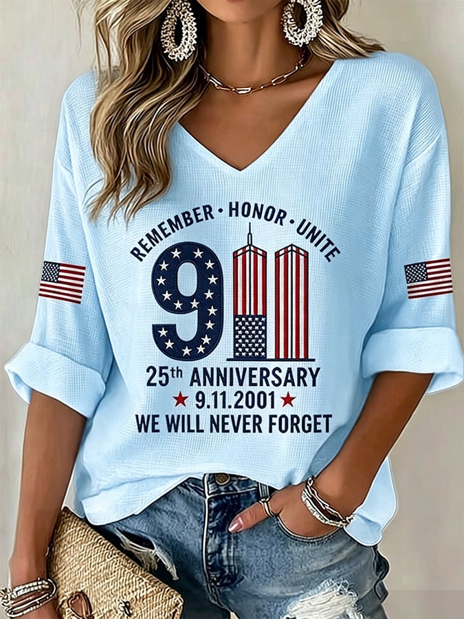 Women's Never Forget September 11 Print T-Shirt