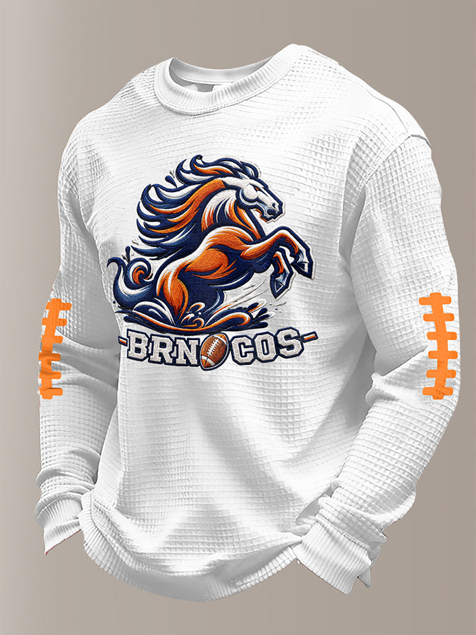 Men'S Football Fans Printed Waffle T-Shirt