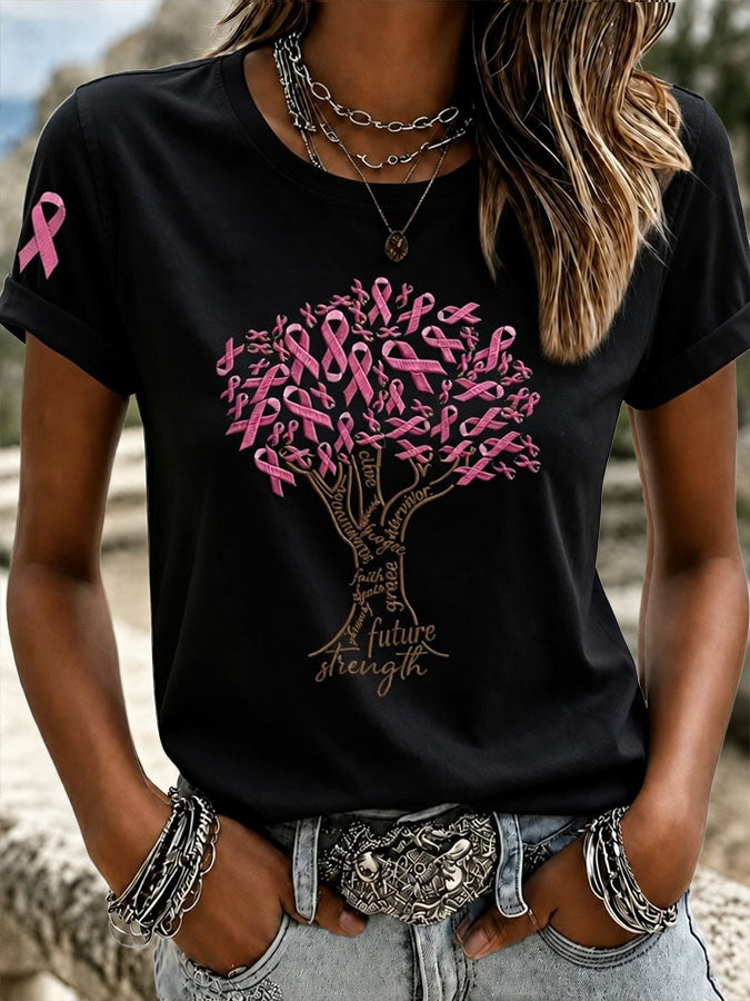 Women Leopard Truck Pink Ribbon Breast Cancer Warrior T-Shirt