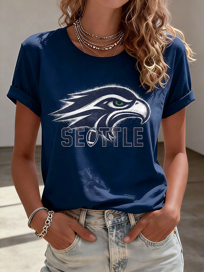 Women'S Football Print Casual T-Shirt