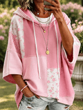 Ladies' Floral Patchwork Print Hoodie