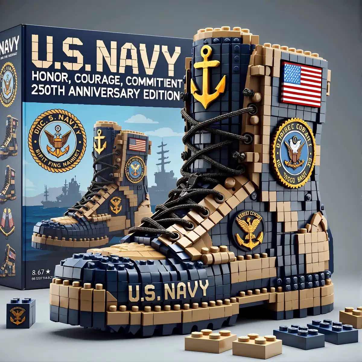 U.S. Military 250th Anniversary Commemorative Building Blocks