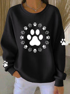 Women's Dog Paw Print Casual Sweatshirt