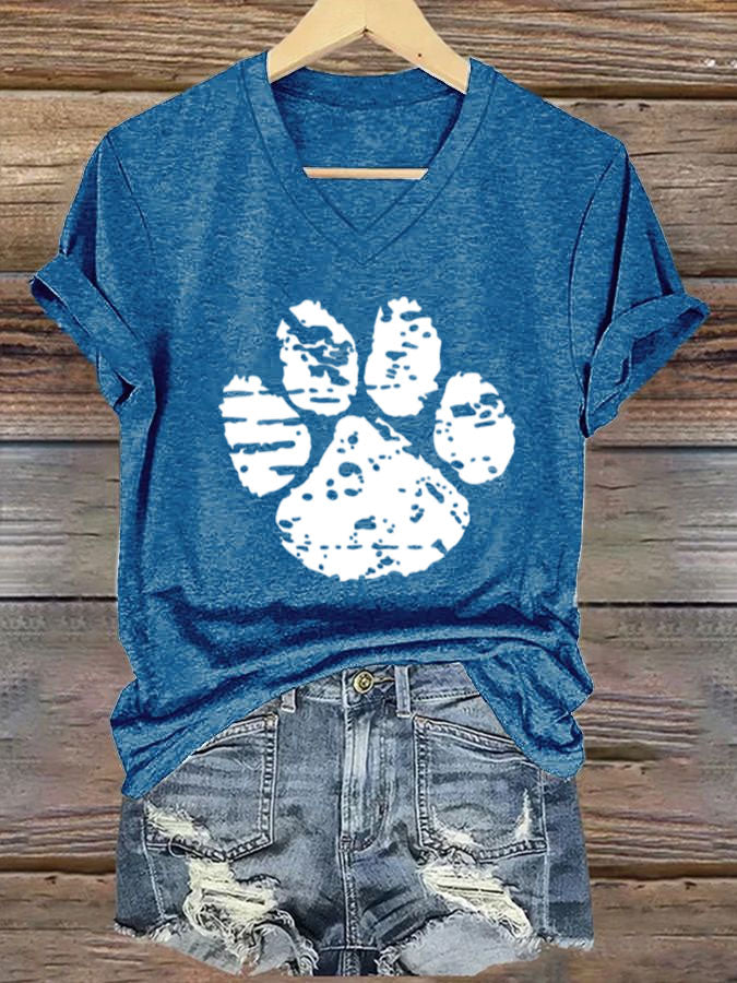 Women'S Dog Paw Print T-shirt