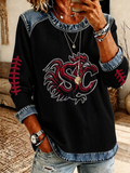 Women'S Football Printed Casual Long Sleeve Top