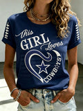 Women's Football Game Print Casual T-Shirt