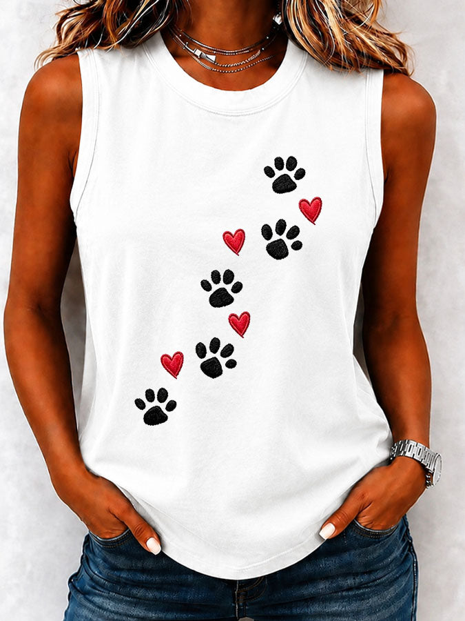 Women'S Heart And Paw Tank Top