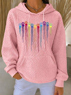 Women'S Dog Paw Heart Printed Hoodie