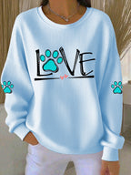 Women's Dog Paw Print Casual Sweatshirt