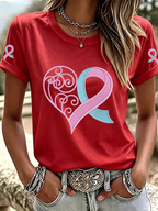 Women'S Breast cancer awareness Printed Casual T-Shirt
