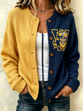 Women'S Football Print Waffle Top