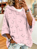 Women'S Vintage Cat Print Hoodie