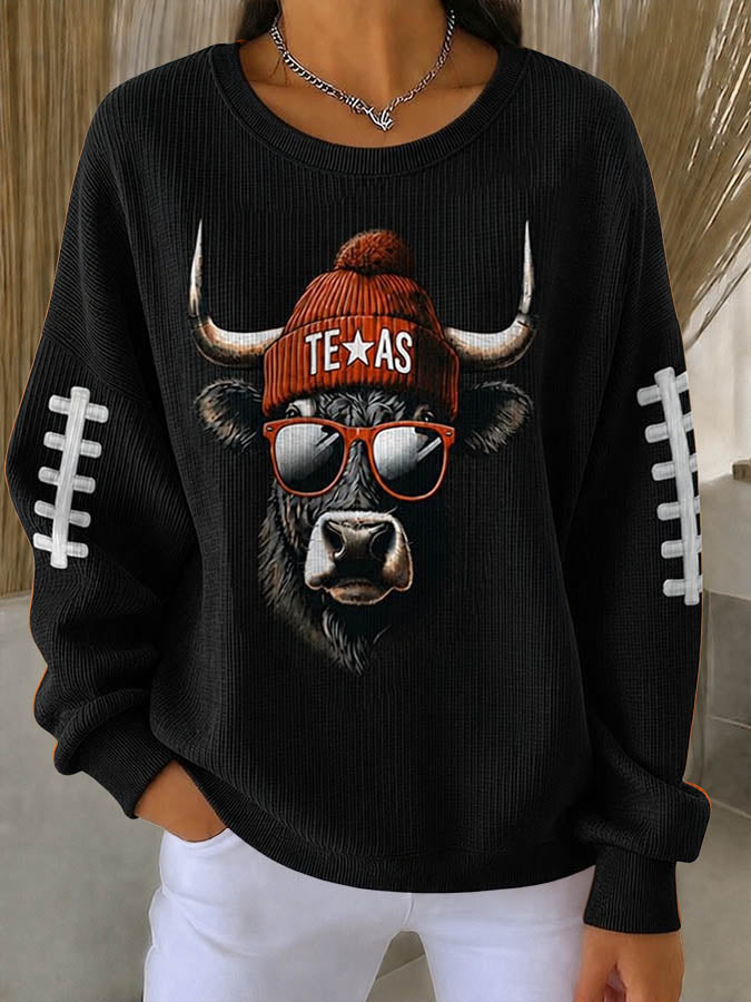 Women'S Football Print Casual Sweatshirt