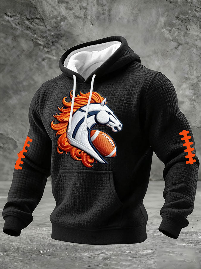 Men'S Football Printed Casual Hoodie