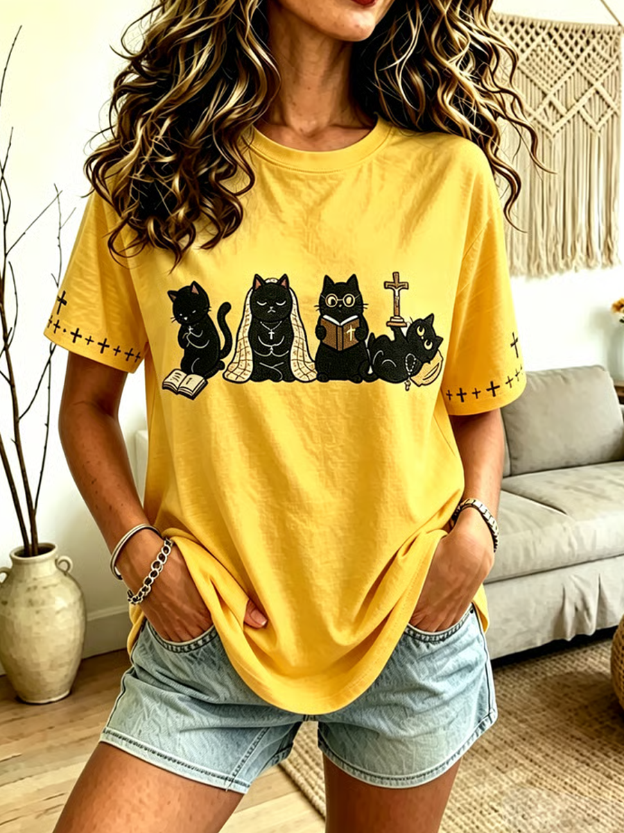 Women's _Faith_ Cat-Print Top