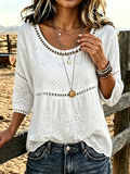 Women's Casual Printed Hollow Top