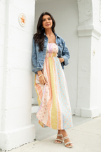 Lovingly Yours Multi Patchwork Print Midi Dress FINAL SALE