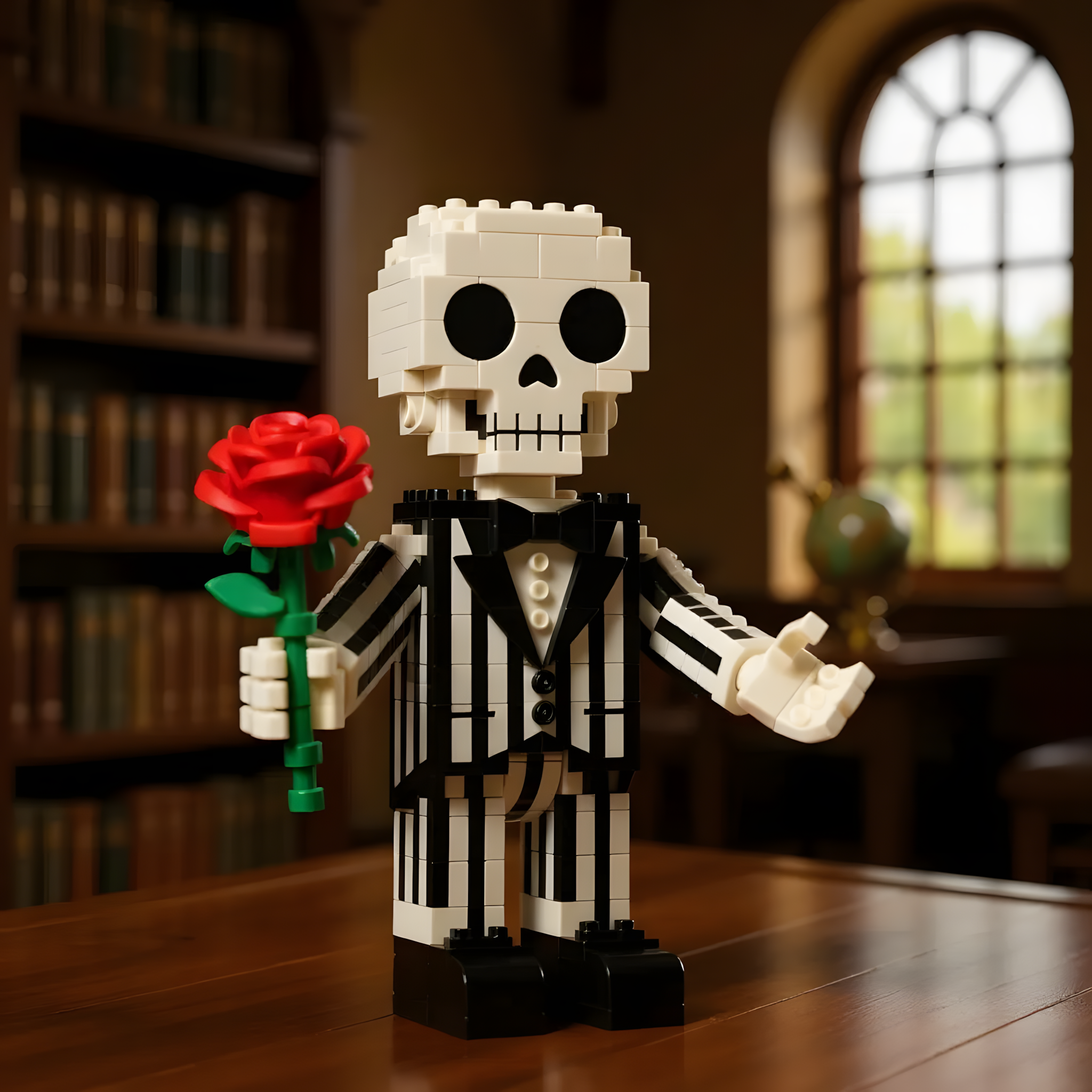 Gothic Skeleton & Rose Brick Set💀🌹