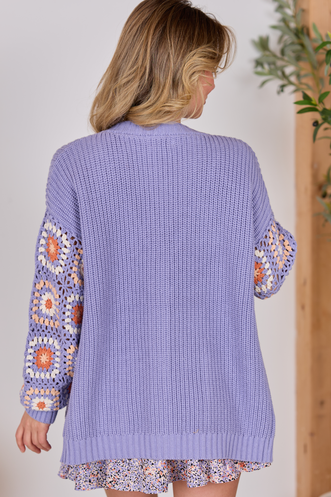 Posie Crochet Purple Sweater FINAL SALE