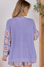 Posie Crochet Purple Sweater FINAL SALE