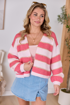 Hope Pink Stripes Open Cardigan FINAL SALE