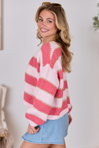 Hope Pink Stripes Open Cardigan FINAL SALE