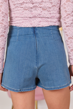 My Favorite Stretchy Dark Wash Side Slit Denim Skort FINAL SALE